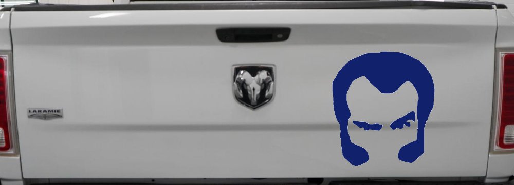 Unknown Hinson Hair And Sideburns Car or Truck Window Vinyl Decal Sticker (Navy)