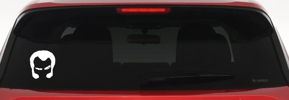 Unknown Hinson Hair And Sideburns Car or Truck Window Decal Sticker (White)