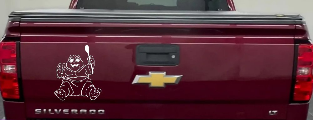 Baby Dinosaur Car or Truck Window Vinyl Decal Sticker (White)