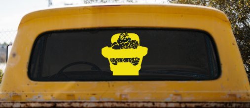 Baby Sinclair Dinosaurs High Chair Car or Truck Window Decal Sticker (Yellow)