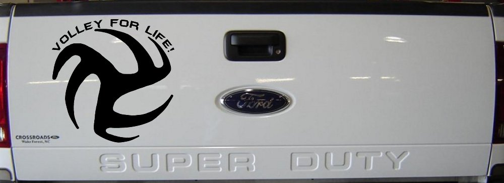 Volley For Life Car or Truck Window Vinyl Decal Sticker (Black)
