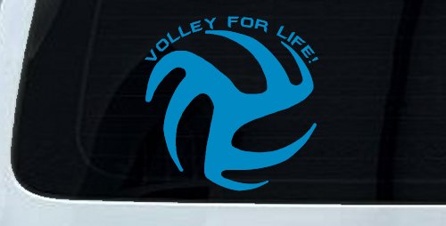 Volley For Life Car or Truck Window Decal Sticker (Blue)