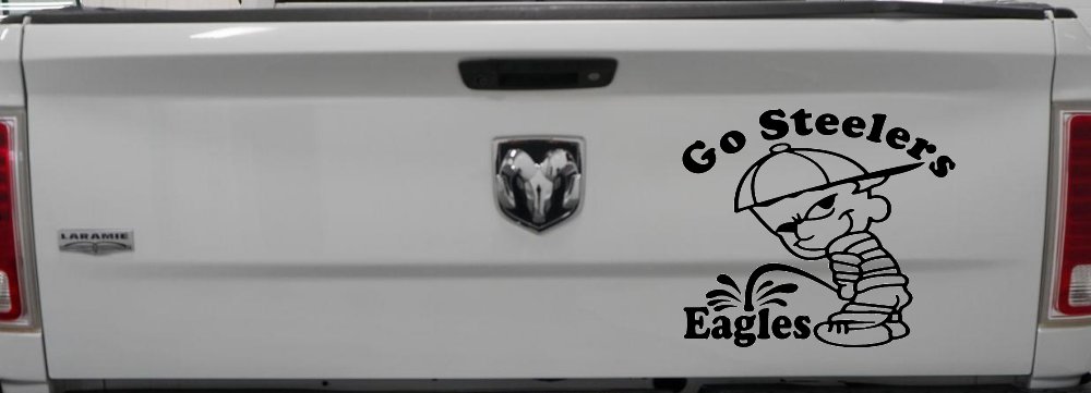 Go Steelers Pee On Eagles Calvin Facing Left Special Orders Car or Truck Window Decal Sticker