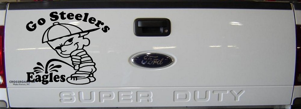 Go Steelers Pee On Eagles Calvin Facing Left Special Orders Car or Truck Window Decal Sticker