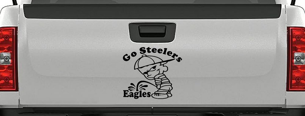Go Steelers Pee On Eagles Calvin Facing Left Special Orders Car or Truck Window Decal Sticker