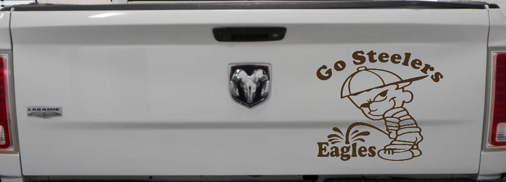 Go Steelers Pee On Eagles Calvin Facing Left Special Orders Car or Truck Window Decal Sticker