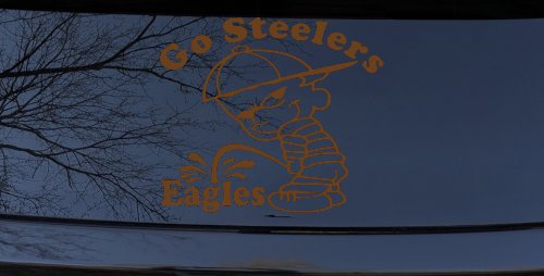 Go Steelers Pee On Eagles Calvin Facing Left Special Orders Car or Truck Window Decal Sticker