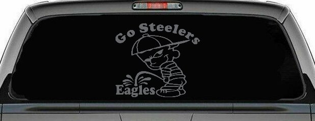 Go Steelers Pee On Eagles Calvin Facing Left Special Orders Car or Truck Window Decal Sticker
