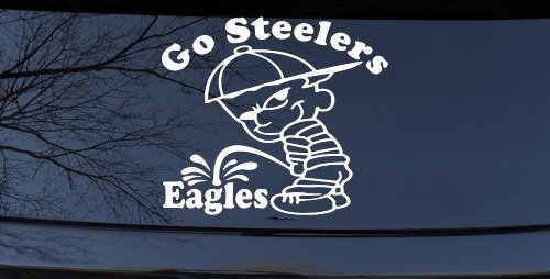 Go Steelers Pee On Eagles Calvin Facing Left Special Orders Car or Truck Window Decal Sticker