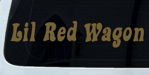 Lil Red Wagon Car or Truck Window Decal Sticker (Gold)