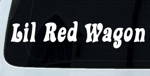 Lil Red Wagon Car or Truck Window Vinyl Decal Sticker (White)