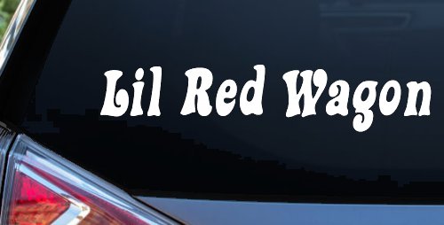 Lil Red Wagon Car or Truck Window Vinyl Decal Sticker (White)