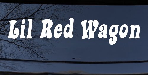 Lil Red Wagon Car or Truck Window Decal Sticker (White)