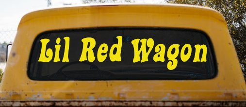 Lil Red Wagon Car or Truck Window Decal Sticker (Yellow)