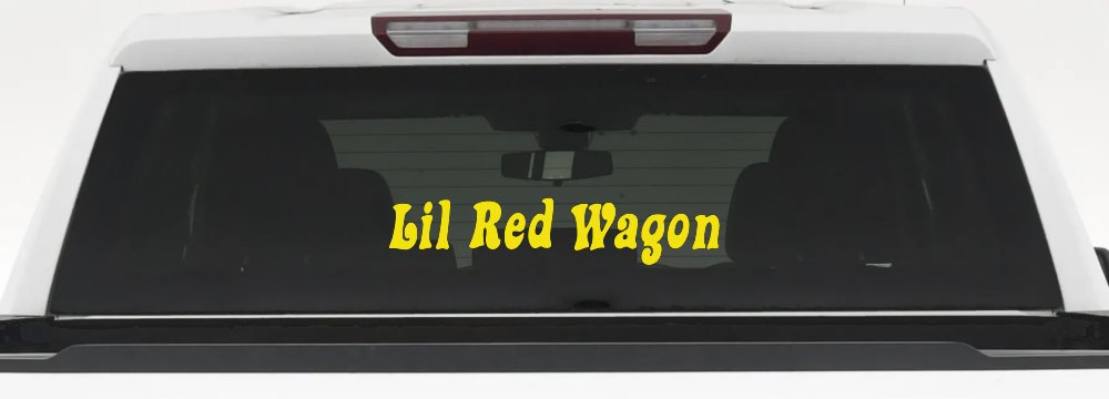 Lil Red Wagon Car or Truck Window Decal Sticker (Yellow)