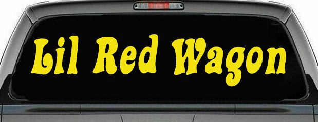 Lil Red Wagon Car or Truck Window Decal Sticker (Yellow)