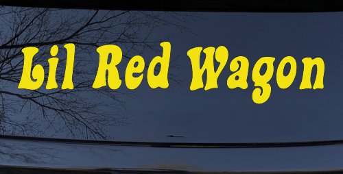 Lil Red Wagon Car or Truck Window Decal Sticker (Yellow)