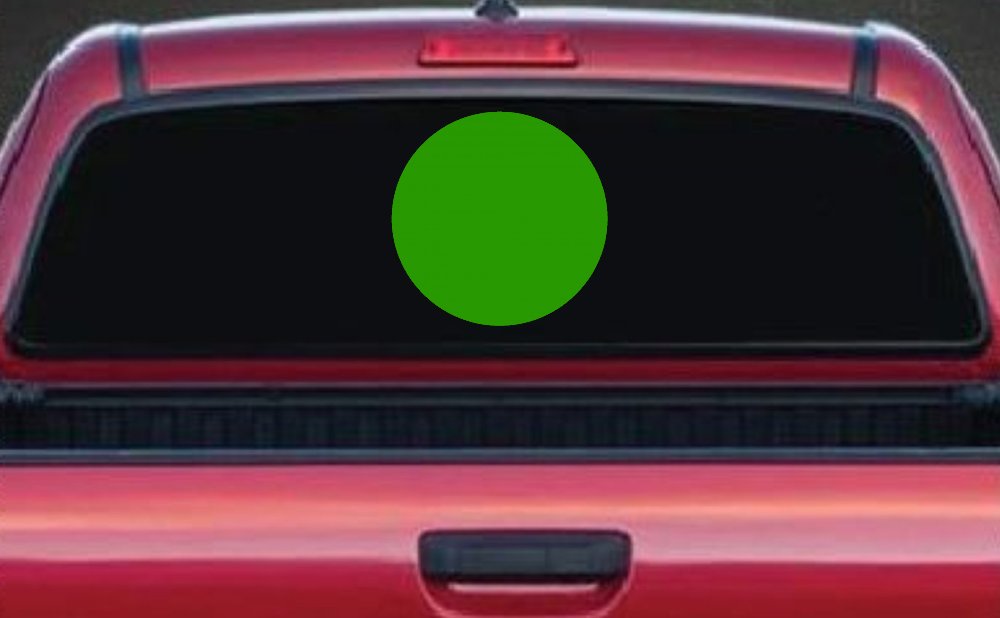 Solid Circle Car or Truck Window Decal Sticker (Lime)
