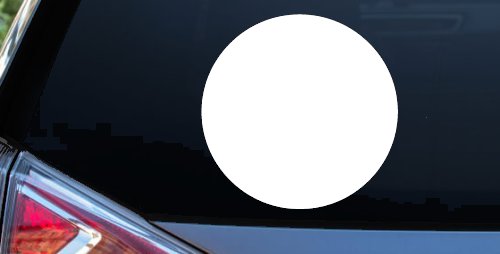 Solid Circle Car or Truck Window Vinyl Decal Sticker (White)