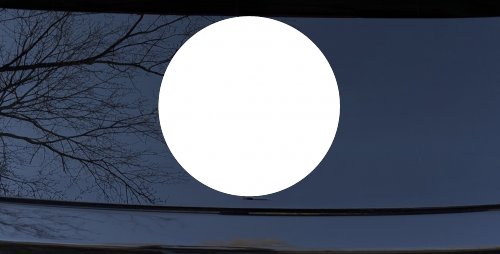 Solid Circle Car or Truck Window Decal Sticker (White)