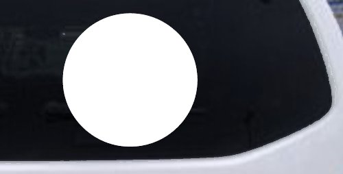 Solid Circle Car or Truck Window Decal Sticker (White)