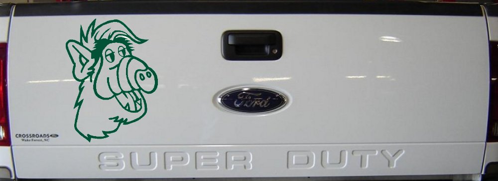 Alf Car or Truck Window Vinyl Decal Sticker (Dark Green)