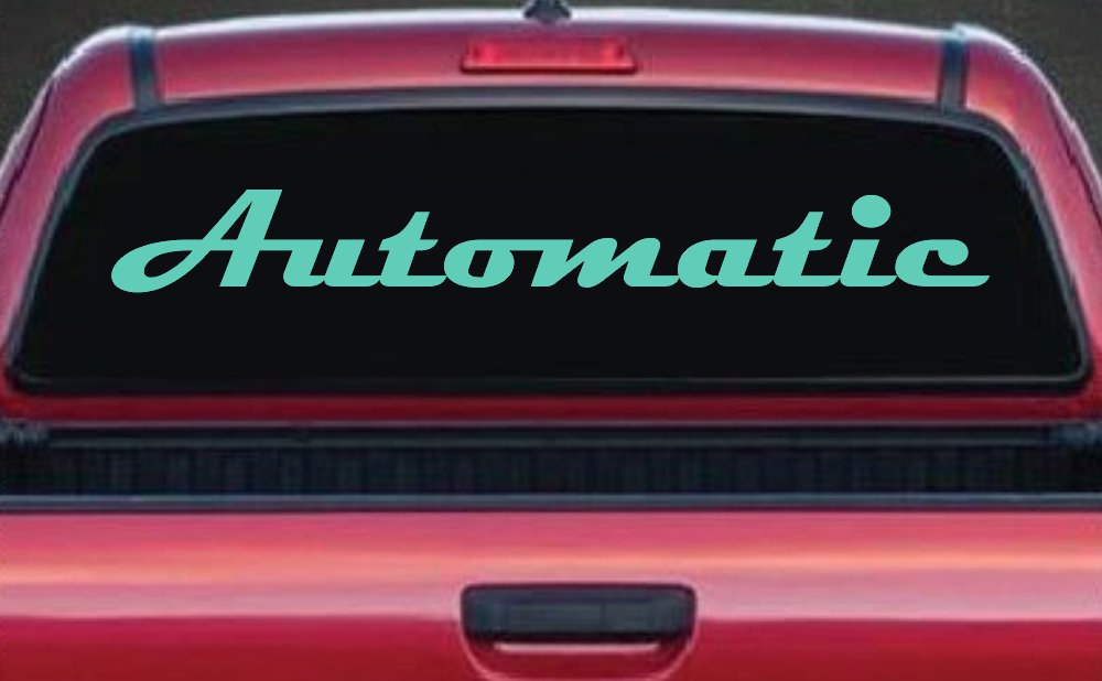 Automatic Car or Truck Window Vinyl Decal Sticker (Mint)