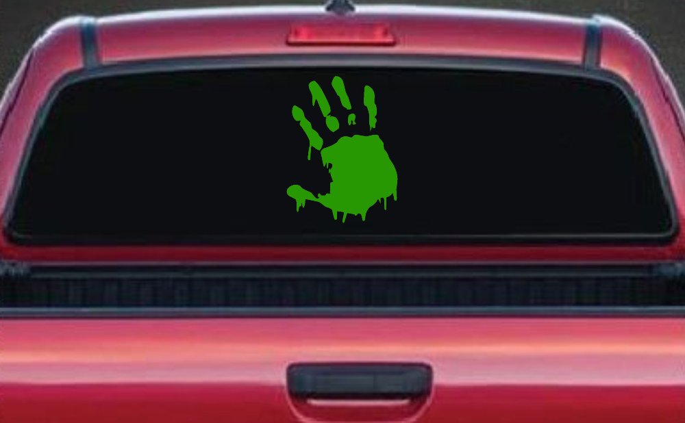Paint Mud Hand Wave Special Orders Car or Truck Window Vinyl Decal Sticker (Lime)