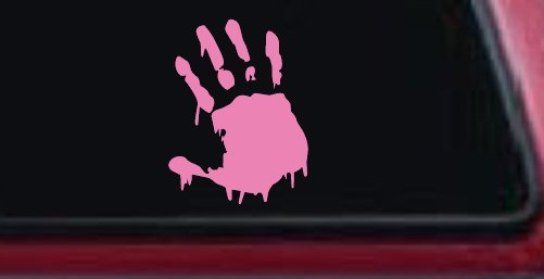 Paint Mud Hand Wave Special Orders Car or Truck Window Decal Sticker (Pink)