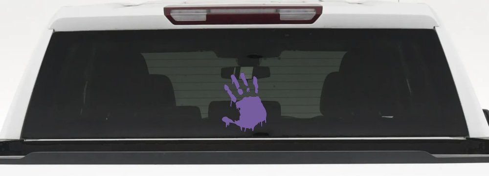 Paint Mud Hand Wave Special Orders Car or Truck Window Decal Sticker (Purple)