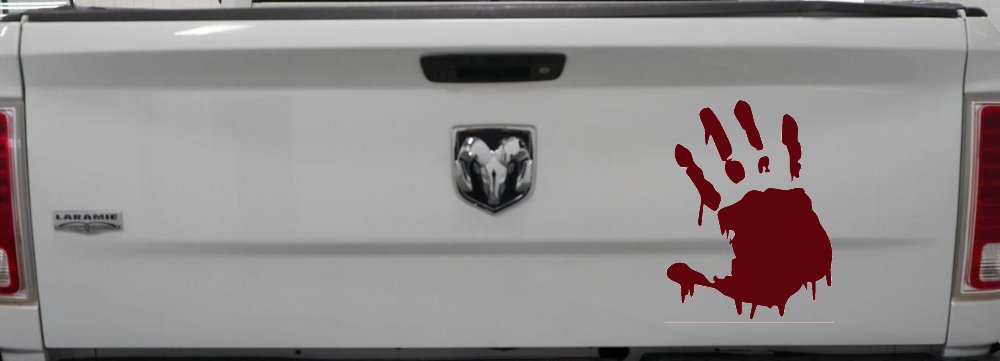 Paint Mud Hand Wave Special Orders Car or Truck Window Decal Sticker (Purple Red)