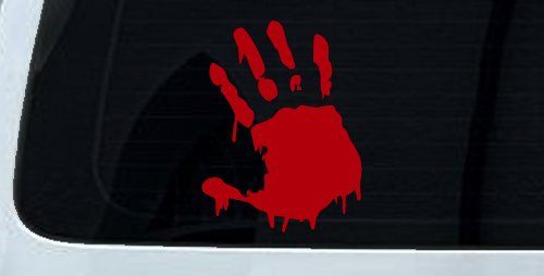 Paint Mud Hand Wave Special Orders Car or Truck Window Decal Sticker (Red)