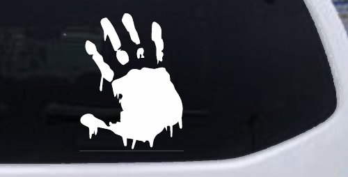 Paint Mud Hand Wave Special Orders Car or Truck Window Decal Sticker (White)