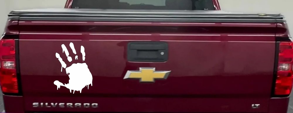 Paint Mud Hand Wave Special Orders Car or Truck Window Decal Sticker (White)