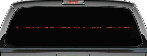 We are the granddaughters of the witches you could not burn Car or Truck Window Decal Sticker (Orange Red)