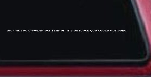 We are the granddaughters of the witches you could not burn Car or Truck Window Vinyl Decal Sticker (White)