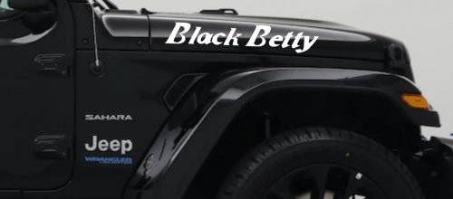 Black Betty Car or Truck Window Decal Sticker (White)