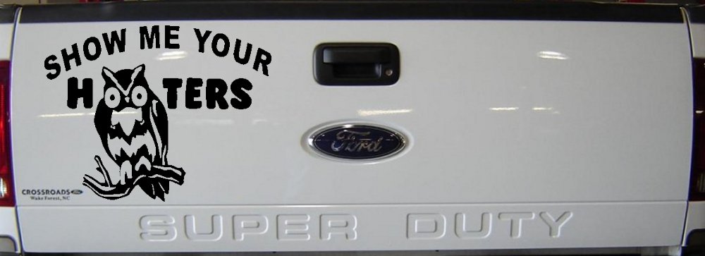 Show Me Your Hooters Owl Car or Truck Window Decal Sticker (Black)
