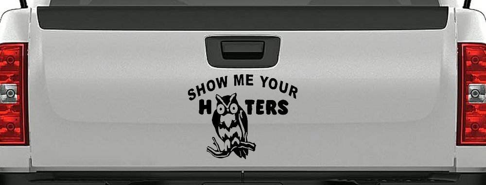 Show Me Your Hooters Owl Car or Truck Window Vinyl Decal Sticker (Black)