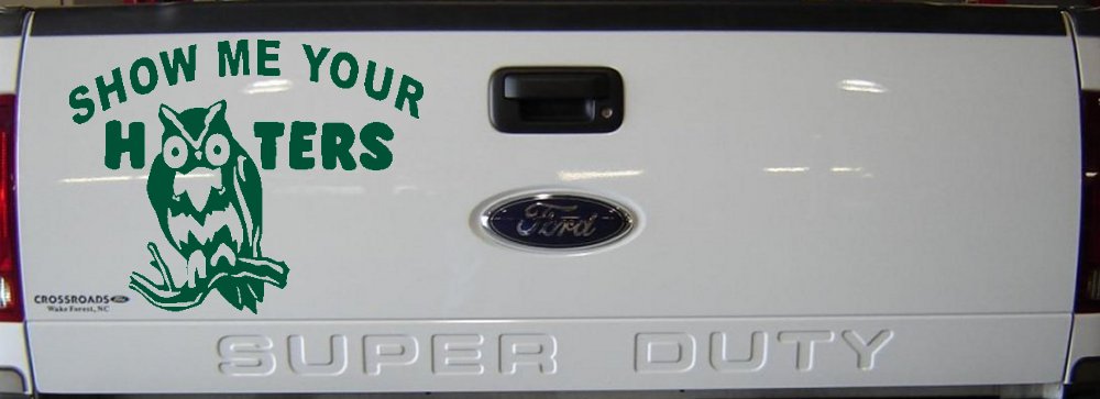 Show Me Your Hooters Owl Car or Truck Window Decal Sticker (Dark Green)
