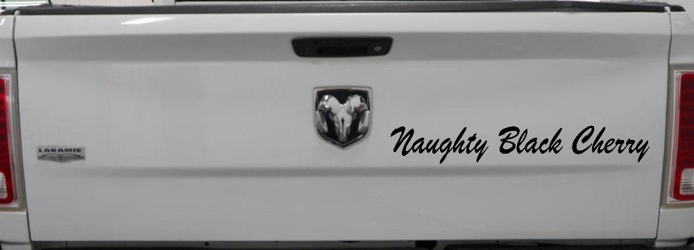 Naughty Black Cherry Car or Truck Window Decal Sticker (Black)