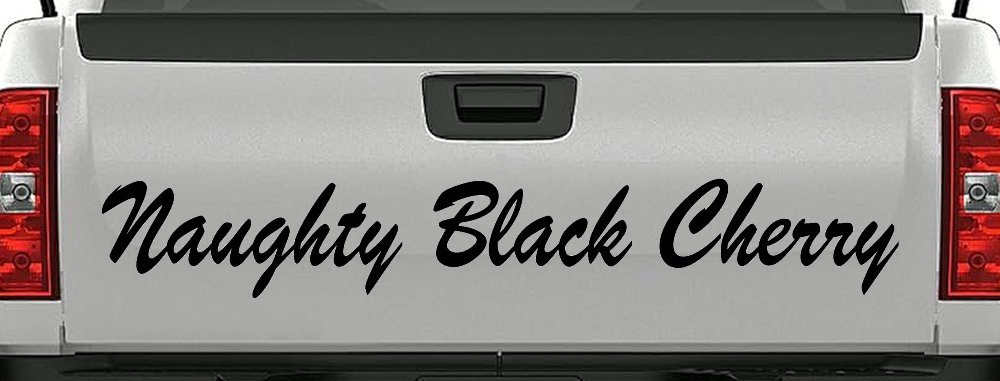 Naughty Black Cherry Car or Truck Window Decal Sticker (Black)