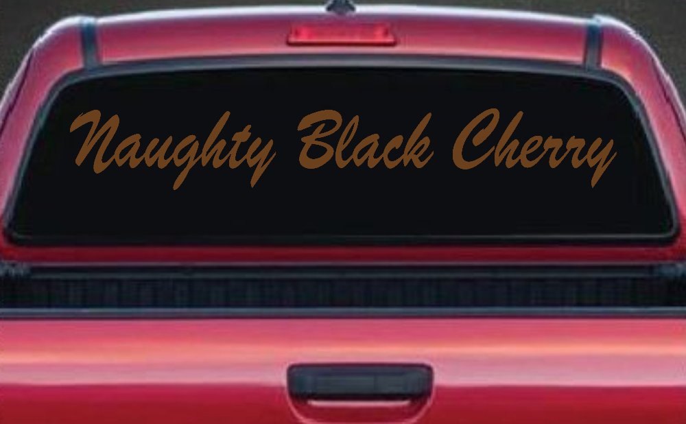 Naughty Black Cherry Car or Truck Window Vinyl Decal Sticker (Copper)