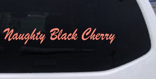 Naughty Black Cherry Car or Truck Window Decal Sticker (Coral)