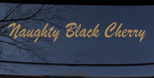 Naughty Black Cherry Car or Truck Window Decal Sticker (Light Brown)