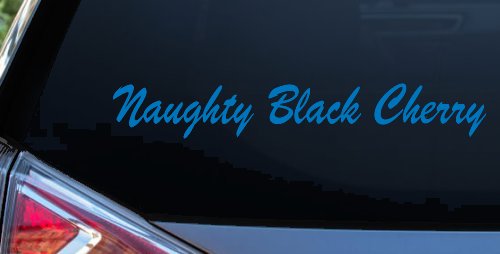 Naughty Black Cherry Car or Truck Window Decal Sticker (Sky Blue)