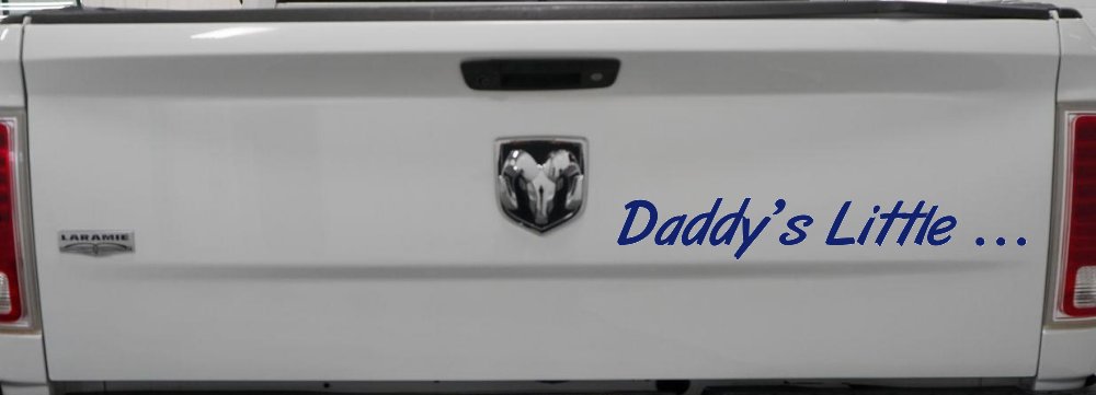 Daddys Little Car or Truck Window Vinyl Decal Sticker (Navy)