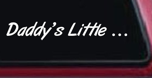 Daddys Little Car or Truck Window Vinyl Decal Sticker (White)