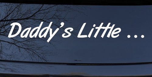Daddys Little Car or Truck Window Vinyl Decal Sticker (White)