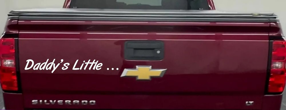 Daddys Little Car or Truck Window Vinyl Decal Sticker (White)